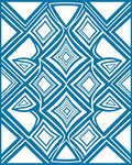 Abstract Blue Diamond Geometric Pattern Rug