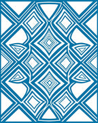 Abstract Blue Diamond Geometric Pattern Rug