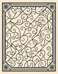 Ornate Scrollwork Floral Detail Rug