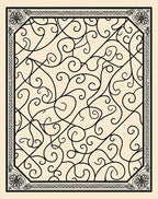 Ornate Scrollwork Floral Detail Rug