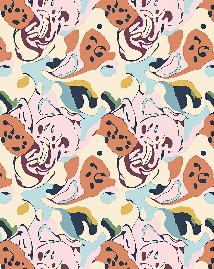 Abstract Organic Shapes Pattern Rug