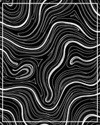 Abstract Black White Swirl Pattern Rug