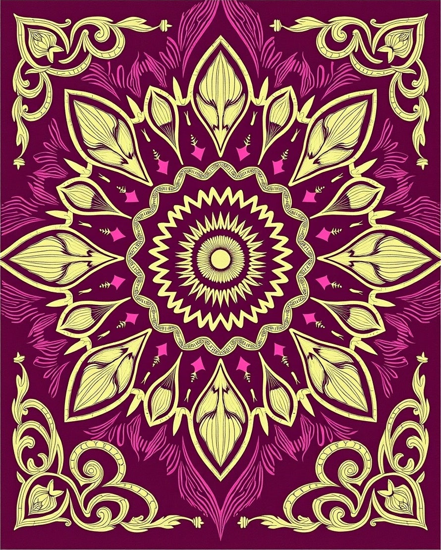 Rich Mandala Floral Pattern Rug