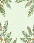Green Leafy Branches Pattern Rug