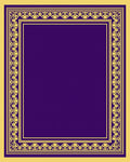 Ornate Golden Purple Geometric Border Rug