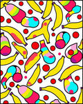 Pop Art Bananas Red Dots Design Rug