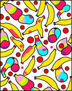 Pop Art Bananas Red Dots Design Rug