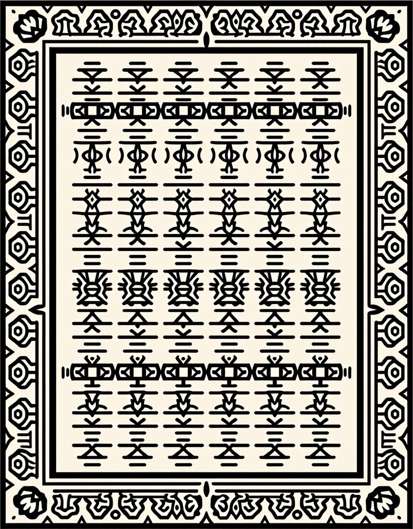 Bold Tribal Geometric Design Rug