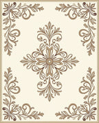 Elegant Scrollwork Floral Pattern Rug