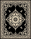 Ornate Floral Geometric Medallion Design Rug