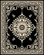 Ornate Floral Geometric Medallion Design Rug