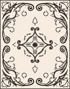 Ornate Floral Art Nouveau Design Rug