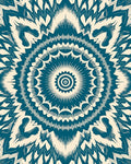 Mandala Teal Cream Radiating Pattern Rug