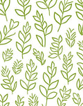 Green Leaves Sketch Pattern Rug