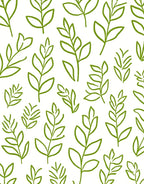 Green Leaves Sketch Pattern Rug