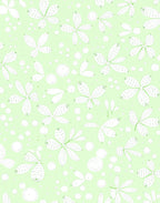 Delicate Green Floral Bubble Pattern Rug