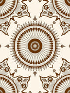 Brown Floral Sunburst Pattern Rug
