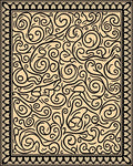 Intricate Swirls Black and Beige Rug