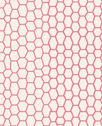 Pink Geometric Honeycomb Design Rug