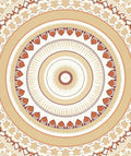 Circular Floral Patterned Earth Tones Rug