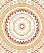 Circular Floral Patterned Earth Tones Rug