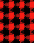 Bold Red Black Geometric Pattern Rug