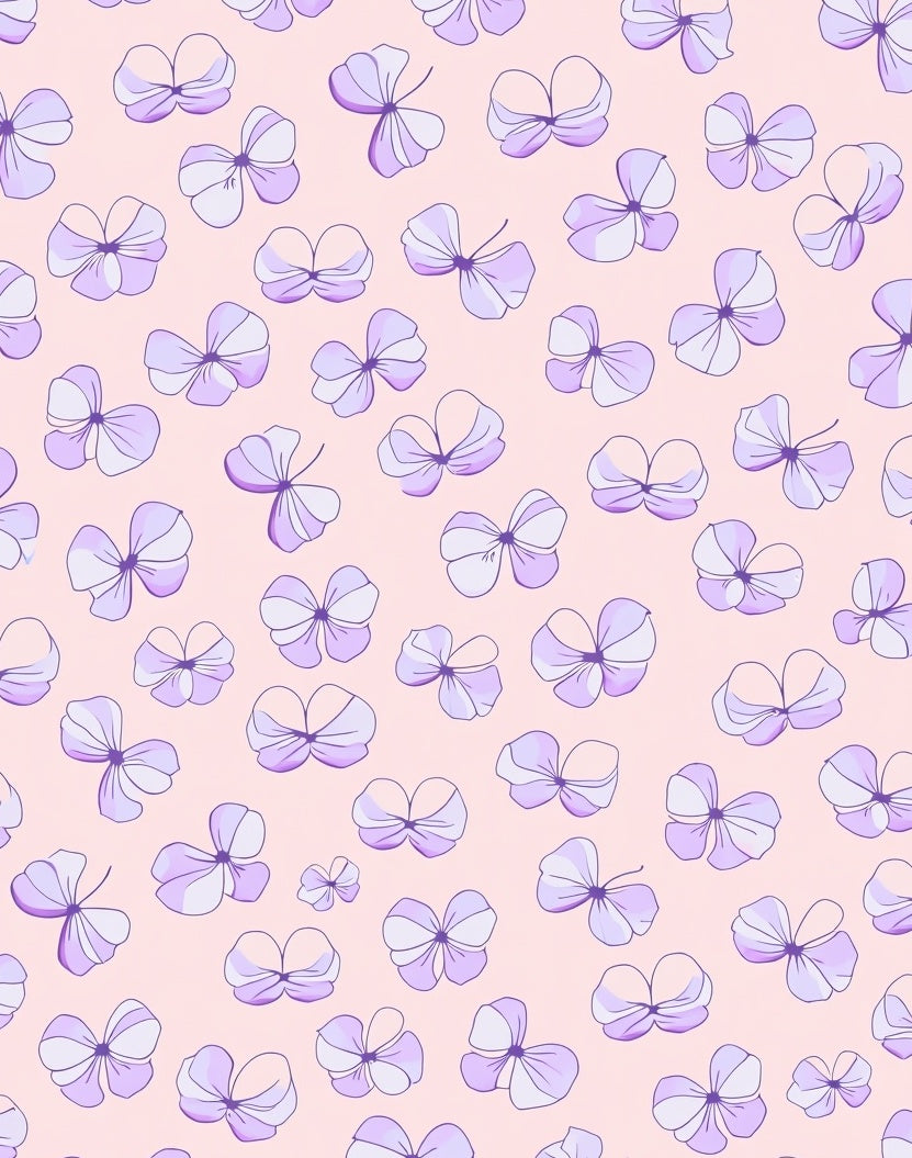 Lavender Lilac Floral Print Rug
