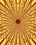 Radiant Sunburst Geometric Pattern Rug