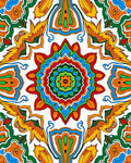 Vibrant Floral Mandala Abstract Design Rug
