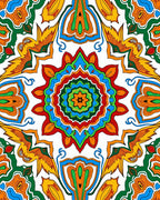 Vibrant Floral Mandala Abstract Design Rug