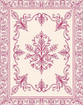 Elegant Pink Floral Ornamental Rug