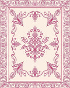 Elegant Pink Floral Ornamental Rug