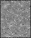 Abstract Black White Organic Lines Rug