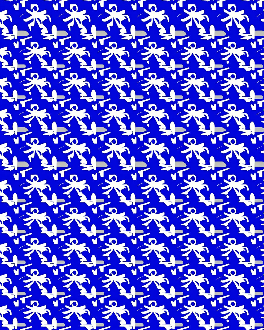 Bold Abstract Character Blue Design Rug