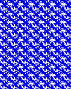 Bold Abstract Character Blue Design Rug