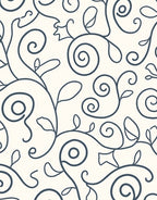 Swirling Vine Leaf Pattern Rug