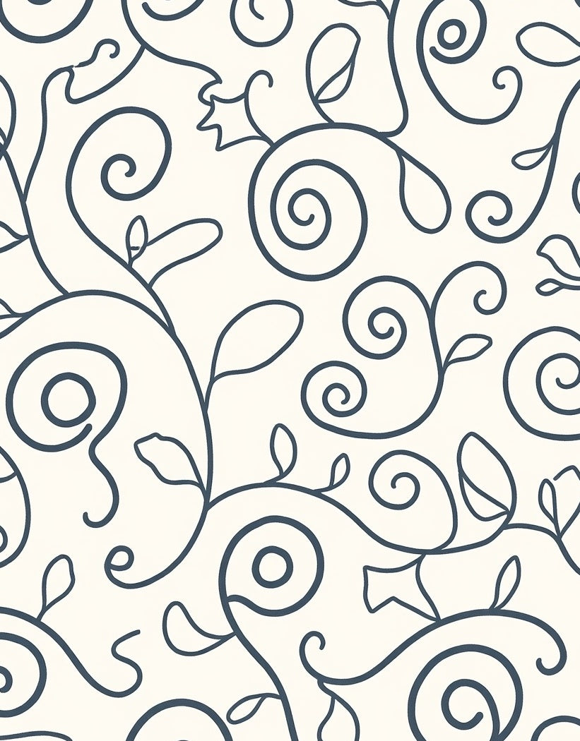 Swirling Vine Leaf Pattern Rug