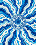 Abstract Blue Swirl Mandala Rug