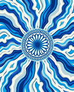 Abstract Blue Swirl Mandala Rug