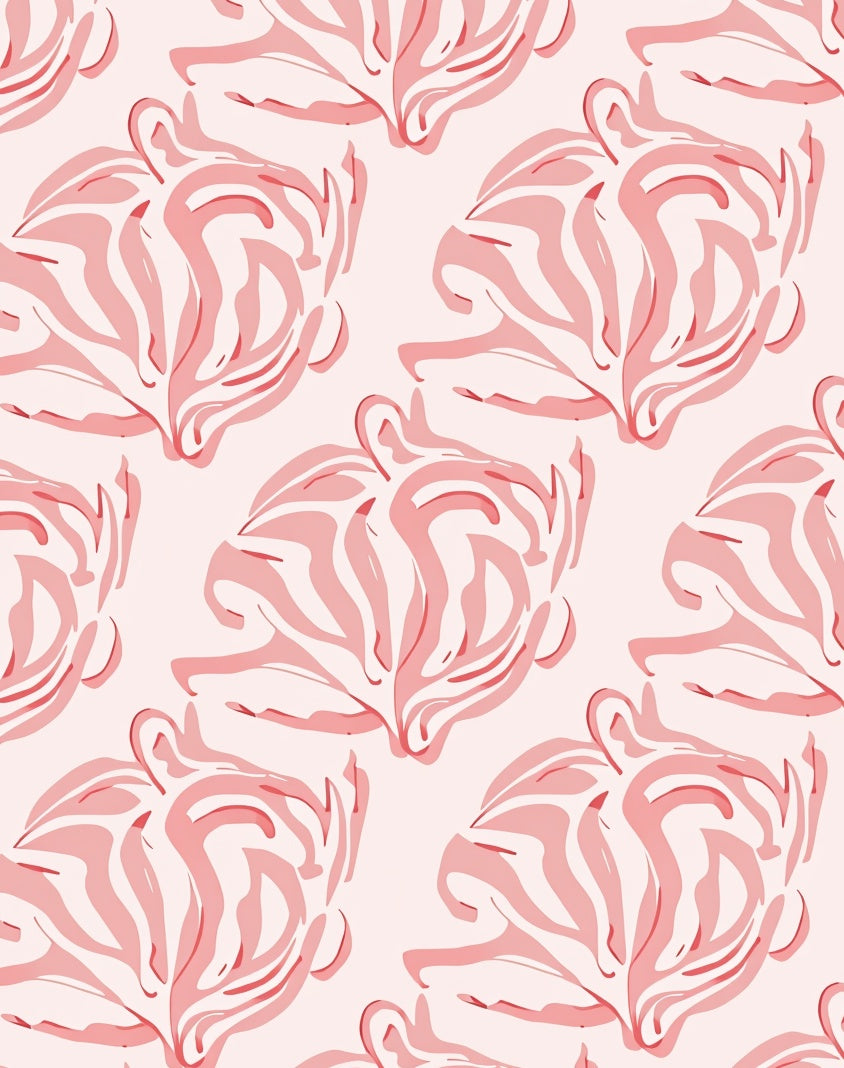 Abstract Swirls On Pale Pink Rug