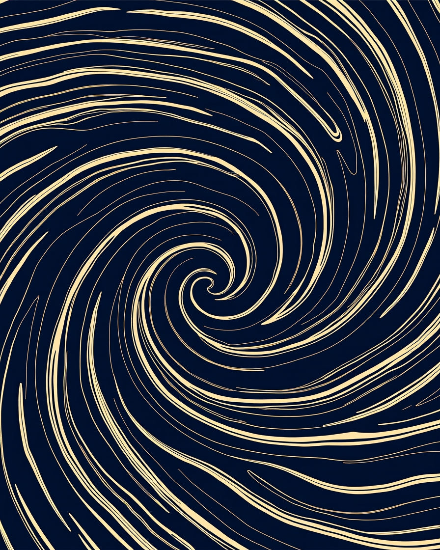 Navy Swirl Abstract Line Design Rug