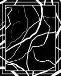 Abstract Black White Line Pattern Rug