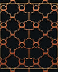 Geometric Copper Black Pattern Design Rug