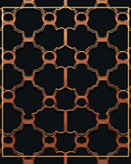 Geometric Copper Black Pattern Design Rug
