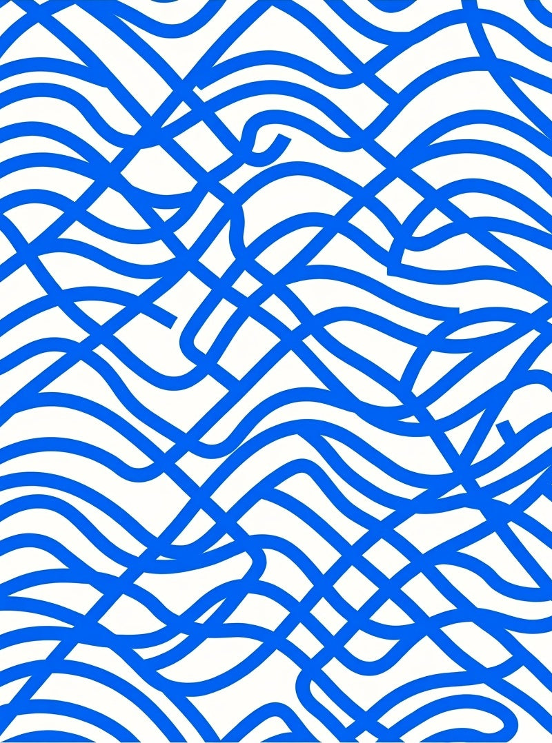 Bold Blue Intertwined Lines Rug
