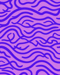 Abstract Purple Wavy Lines Design Rug