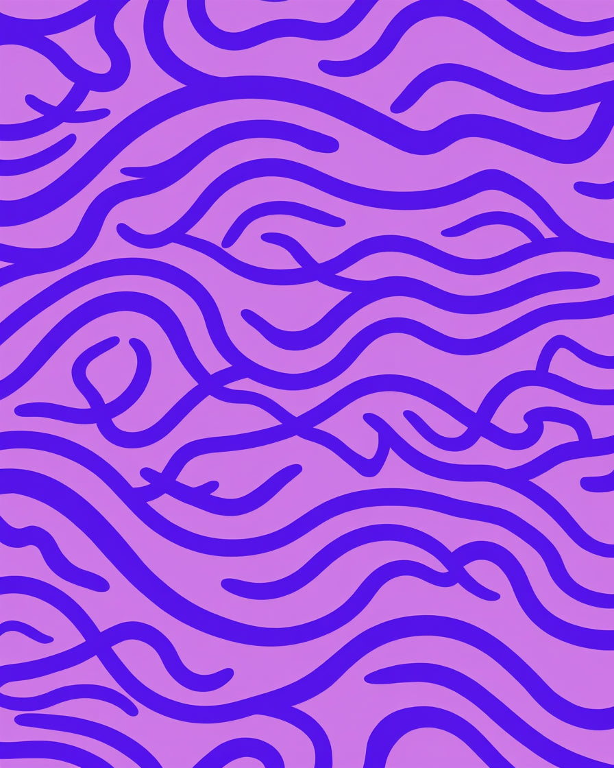 Abstract Purple Wavy Lines Design Rug