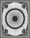 Geometric Sunburst Abstract Border Design Rug