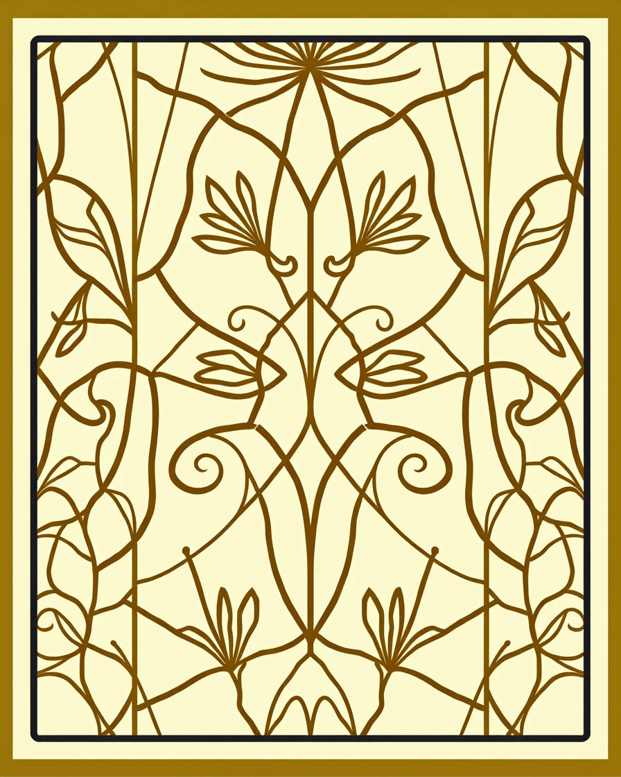 Art Nouveau Floral Vine Pattern Rug