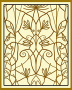 Art Nouveau Floral Vine Pattern Rug